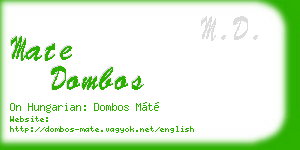 mate dombos business card