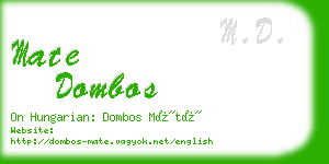 mate dombos business card